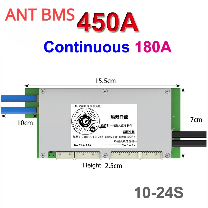 Smart Bms 24S 200A Bluetooth Lifepo4 - Placa de Protección y Equilibrio Inteligente