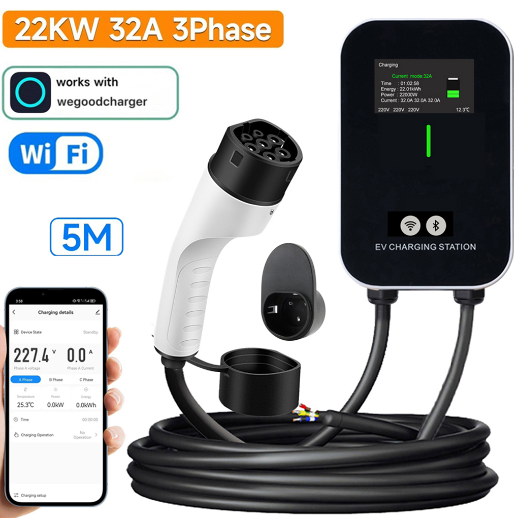 Ev Charger Type 2 22Kw 32A 3 Phase - Cargador EV TYPE-2 Wallbox 7KW 11KW