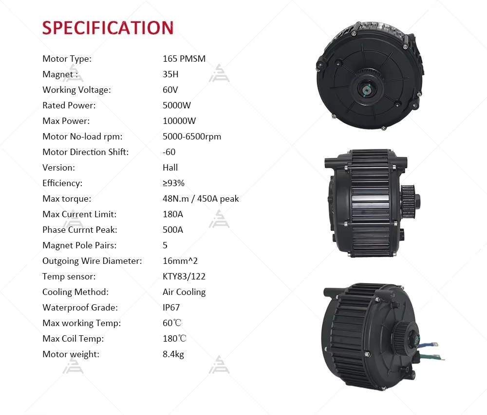 QS165 V2 5000W 72V Kit de moto - Mid Drive Motor Kit 72V 5000W reseña y precio