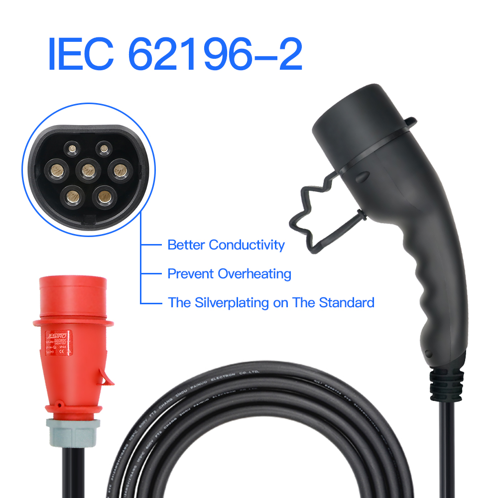 Cable de 3,5 M Type2 EV cargad - Type 2 Portable Ev Charger 11Kw Cee reseña y precio