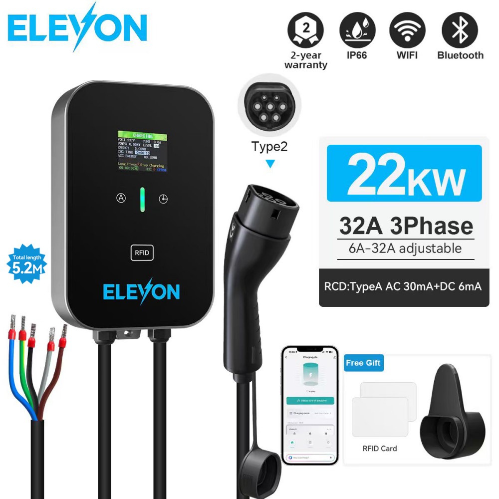 Estación de Carga ELEVON EV 22 - Ev Charger Type 2 22Kw 32A 3 Phase reseña y precio